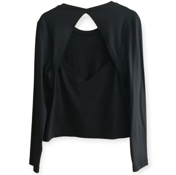 Lululemon Back Up Long Sleeve Open Back Black Light Sweater Medium - Picture 1 of 14